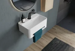 Bernstein Vasque / Lavabo mural rectangulaire Fonte minérale 50x31x20cm Blanc mat, sans bonde ni cache - NT8558