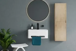 Bernstein Vasque / Lavabo mural rectangulaire Fonte minérale 50x31x20cm Blanc mat, sans bonde ni cache - NT8558