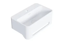 Bernstein Vasque / Lavabo mural rectangulaire Fonte minérale 50x31x20cm Blanc mat, sans bonde ni cache - NT8558