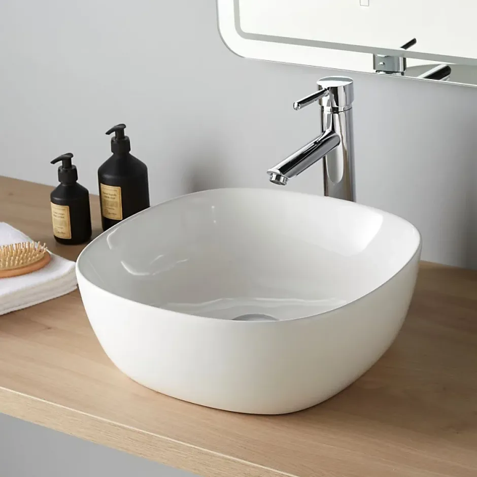 Planète Bain Vasque à poser 40.5 cm- blanc brillant en céramique - Vienne* Vasque À Poser