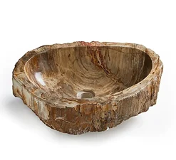 Pegane Vasque à poser / lavabo en pierre naturelle coloris brun - Longueur 45 x Hauteur 15 x Profondeur 40 cm* Vasque À Poser