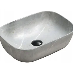 Silla Global Vasque à poser rectangulaire, céramique 45,5x32,5x13,5 cm Gris