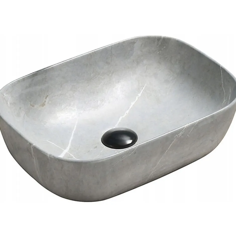 Silla Global Vasque à poser rectangulaire, céramique 45,5x32,5x13,5 cm Gris
