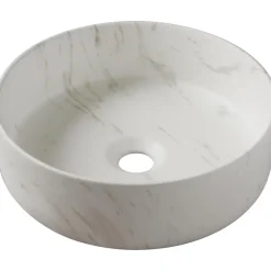Planète Bain Vasque à poser Andria 36 cm - Effet marbre - Rebords fins