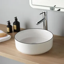 Planète Bain Vasque à poser avec liseré noir - 36cm- Adina