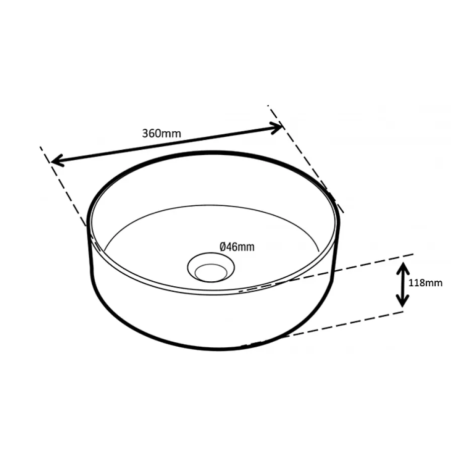 Planète Bain Vasque à poser avec liseré noir - 36cm- Adina