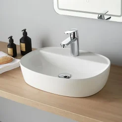 Planète Bain Vasque à poser blanche 50x38 cm en céramique - Toscane