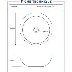 Planète Bain Vasque à poser bol design blanche* Vasque À Poser