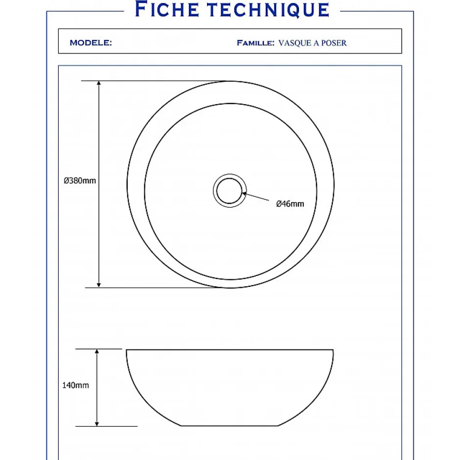 Planète Bain Vasque à poser bol design blanche* Vasque À Poser