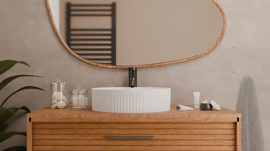 Sanitaire Vasque à poser cannelée BEYOND 40cm Blanc Mat