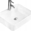 Silla Global Vasque à poser carré, céramique 49x38x13 cm Blanc