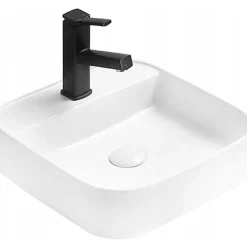 Silla Global Vasque à poser carré, céramique 40x40x11 cm Blanc