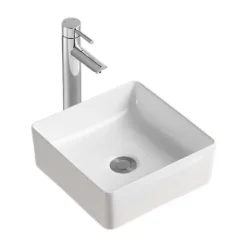 Mob-In Vasque à poser carrée en céramique blanche 30cm* Vasque À Poser