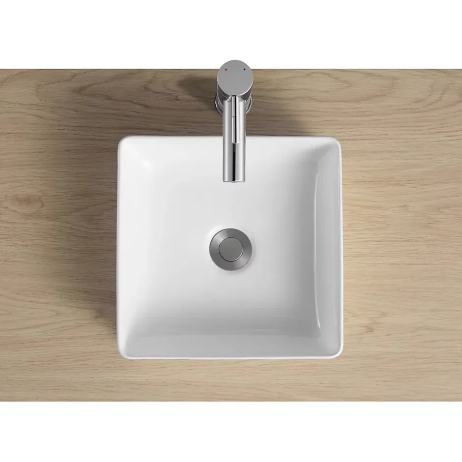 Mob-In Vasque à poser carrée en céramique blanche 30cm* Vasque À Poser