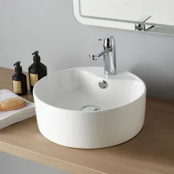 Planète Bain Vasque à poser Curve 41cm- ronde blanche* Vasque À Poser