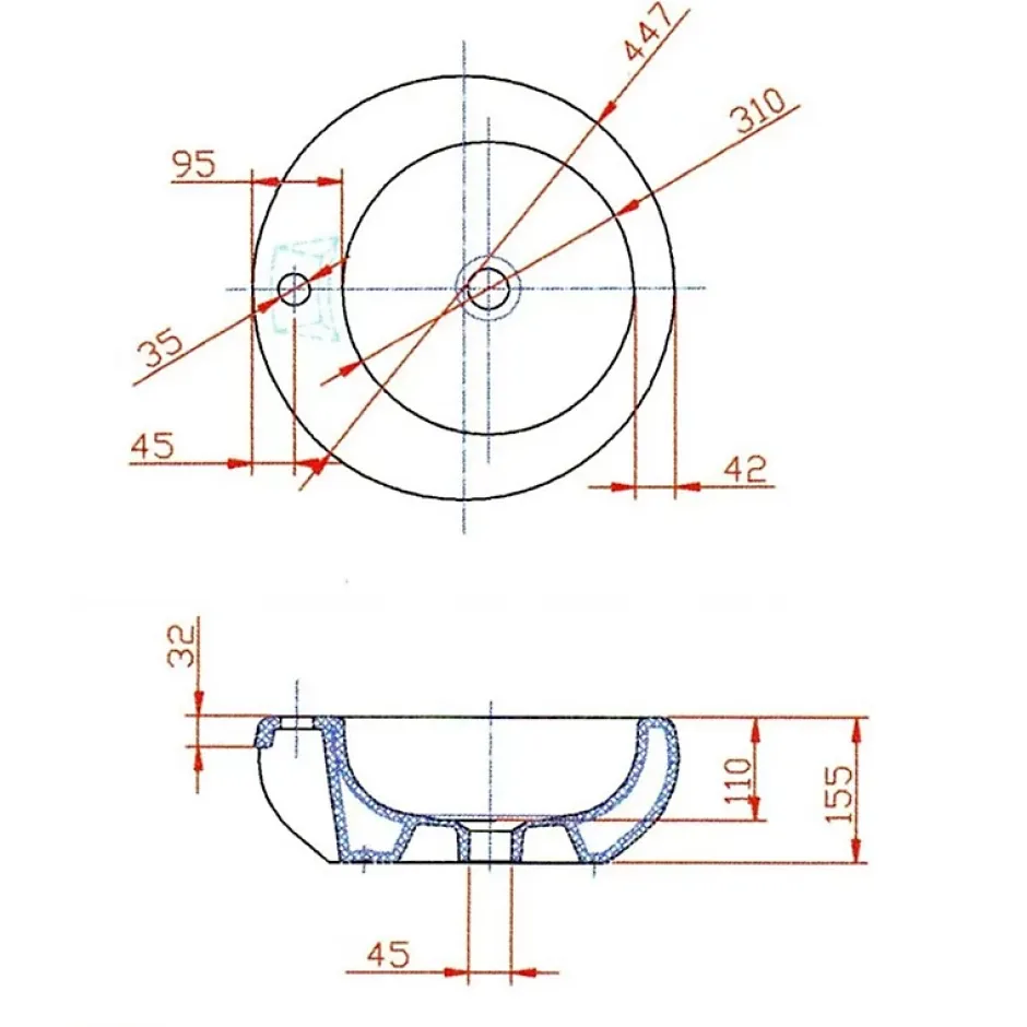 Planète Bain Vasque à poser en bol et céramique blanche