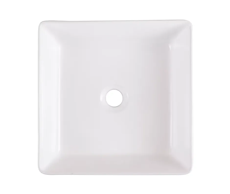 GoodHome Vasque à poser en céramique blanche l.38 x H.13 x P.38,5 cm Padma* Vasque À Poser