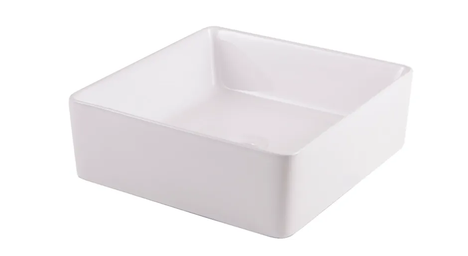 GoodHome Vasque à poser en céramique blanche l.38 x H.13 x P.38,5 cm Padma* Vasque À Poser