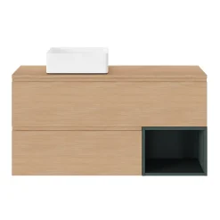 GoodHome Vasque à poser en céramique blanche l.38 x H.13 x P.38,5 cm Padma* Vasque À Poser
