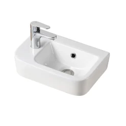 Mob-In Vasque à poser ou à suspendre rectangle en céramique 43x26,5cm* Plan Vasque Lave-Mains