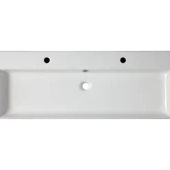 Planète Bain Vasque à poser ou à suspendre double robinet grande taille 110 x 42 cm - Regus* Vasque À Poser