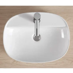 Homesight Vasque à poser ovale blanche en céramique, Faro* Vasque À Poser
