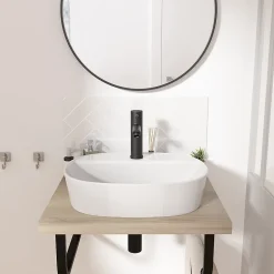 Homesight Vasque à poser ovale blanche en céramique, Faro* Vasque À Poser