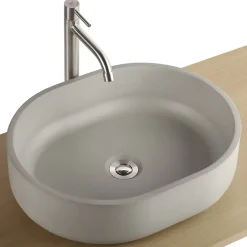 Homesight Vasque à poser ovale béton allégé Kult