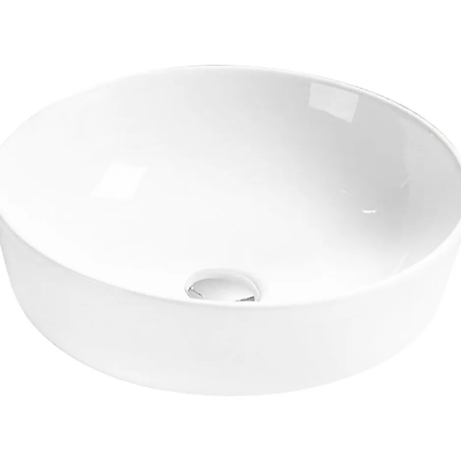 Silla Global Vasque à poser ovale, céramique 41,5x41,5x13,5 cm Blanc* Lavabo