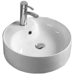Silla Global Vasque à poser ovale, céramique 46,5x46,5x14,5 cm Blanc* Lavabo