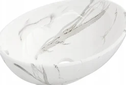 Silla Global Vasque à poser ovale, céramique 40x33x14 cm Blanc
