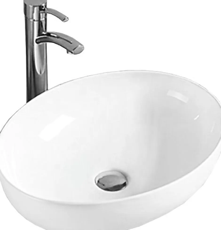 Silla Global Vasque à poser ovale, céramique, 52x39,5x13 cm, blanc