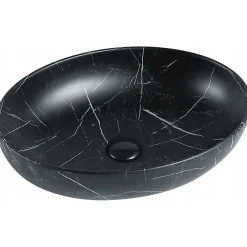 Silla Global Vasque à poser ovale, céramique 52x39,5x13 cm Noir