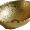 Silla Global Vasque à poser ovale, céramique 40,5x33x14 cm doré* Lavabo
