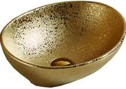 Silla Global Vasque à poser ovale, céramique 40,5x33x14 cm doré* Lavabo