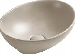 Silla Global Vasque à poser ovale, céramique 40,5x33x14 cm, Beige mat