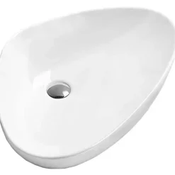 Silla Global Vasque à poser ovale, céramique, 59x39,5x13,5 cm, blanc