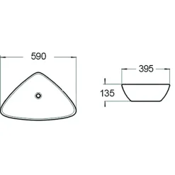 Silla Global Vasque à poser ovale, céramique, 59x39,5x13,5 cm, blanc
