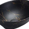 Silla Global Vasque à poser ovale, céramique 40,5x33x14 cm Marbre noir/doré* Lavabo