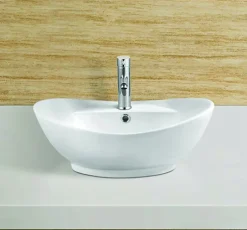 Silla Global Vasque à poser ovale, céramique 59x40x20 cm Blanc* Lavabo