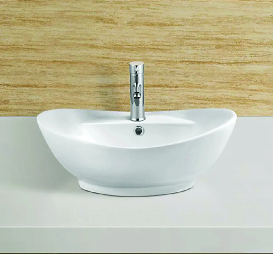 Silla Global Vasque à poser ovale, céramique 59x40x20 cm Blanc* Lavabo