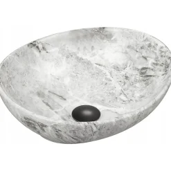 Silla Global Vasque à poser ovale, céramique 40,5x33x14 cm Gris* Lavabo