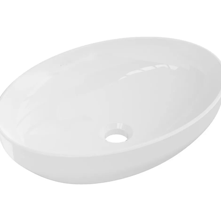 Silla Global Vasque à poser ovale, céramique 50x37x14,5 cm, Blanc