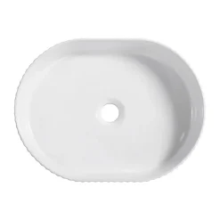Homesight Vasque à poser ovale céramique blanc brillant l.49 x H.12 cm Linea