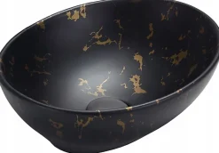 Silla Global Vasque à poser ovale, céramique 40,5x33x14 cm Marbre noir