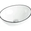Silla Global Vasque à poser ovale, céramique 40,5x33x14 cm Blanc/noir