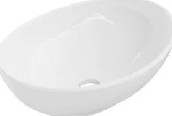 Silla Global Vasque à poser ovale, céramique 40,5x33x14 cm Blanc