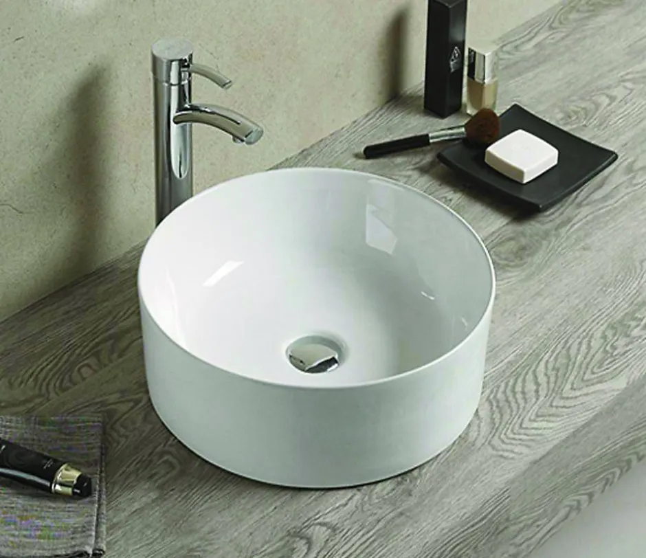 Silla Global Vasque à poser ovale, céramique, 41x41x14 cm, blanc