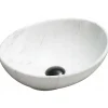 Silla Global Vasque à poser ovale, céramique 40,5x33x14 cm Blanc