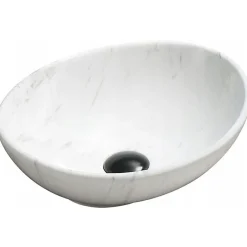 Silla Global Vasque à poser ovale, céramique 40,5x33x14 cm Blanc
